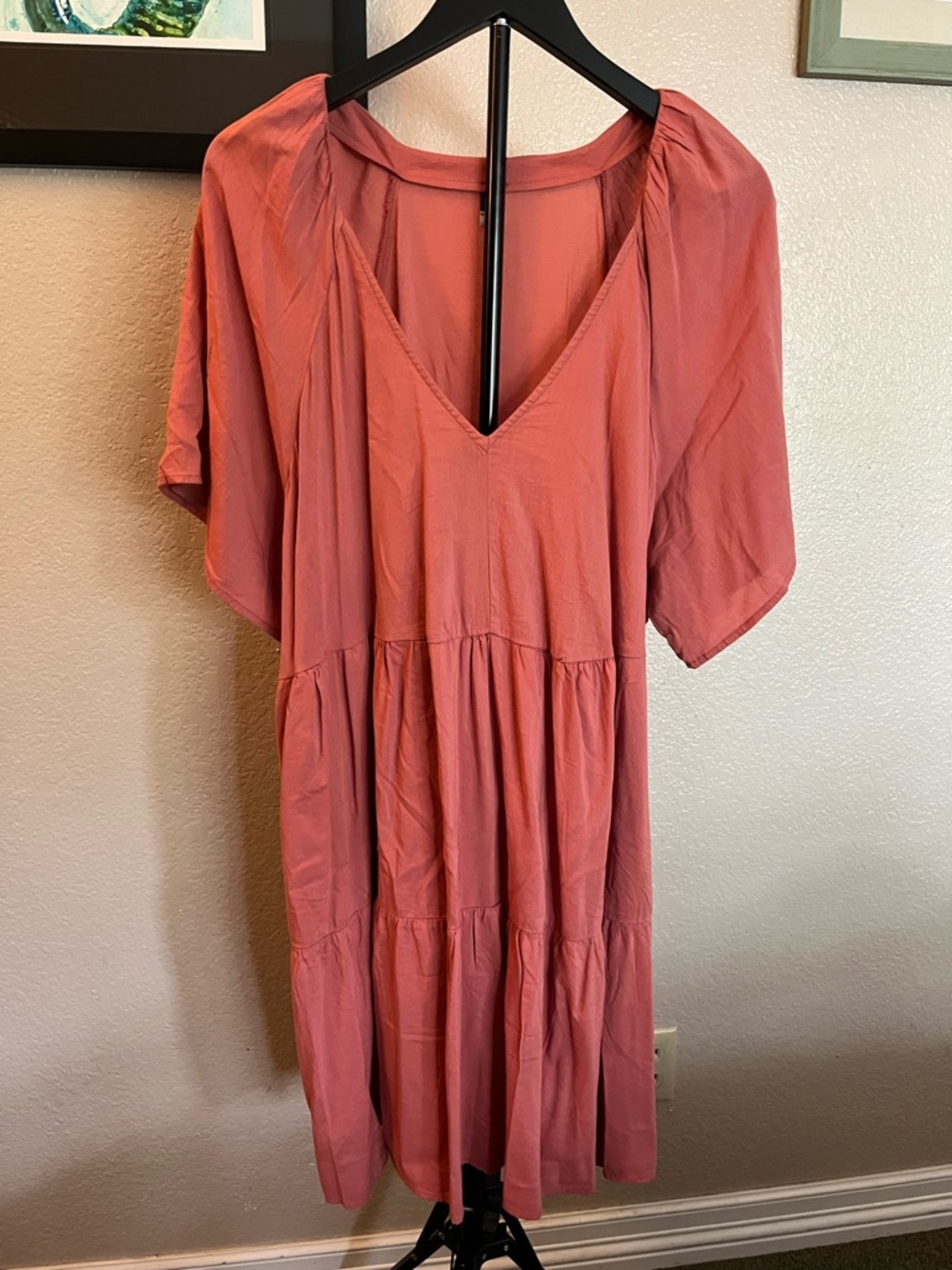 Old Navy Coral Summer Dress V-Neck - 2X